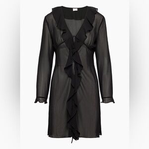 Aritzia Black Ruffle Mini Dress